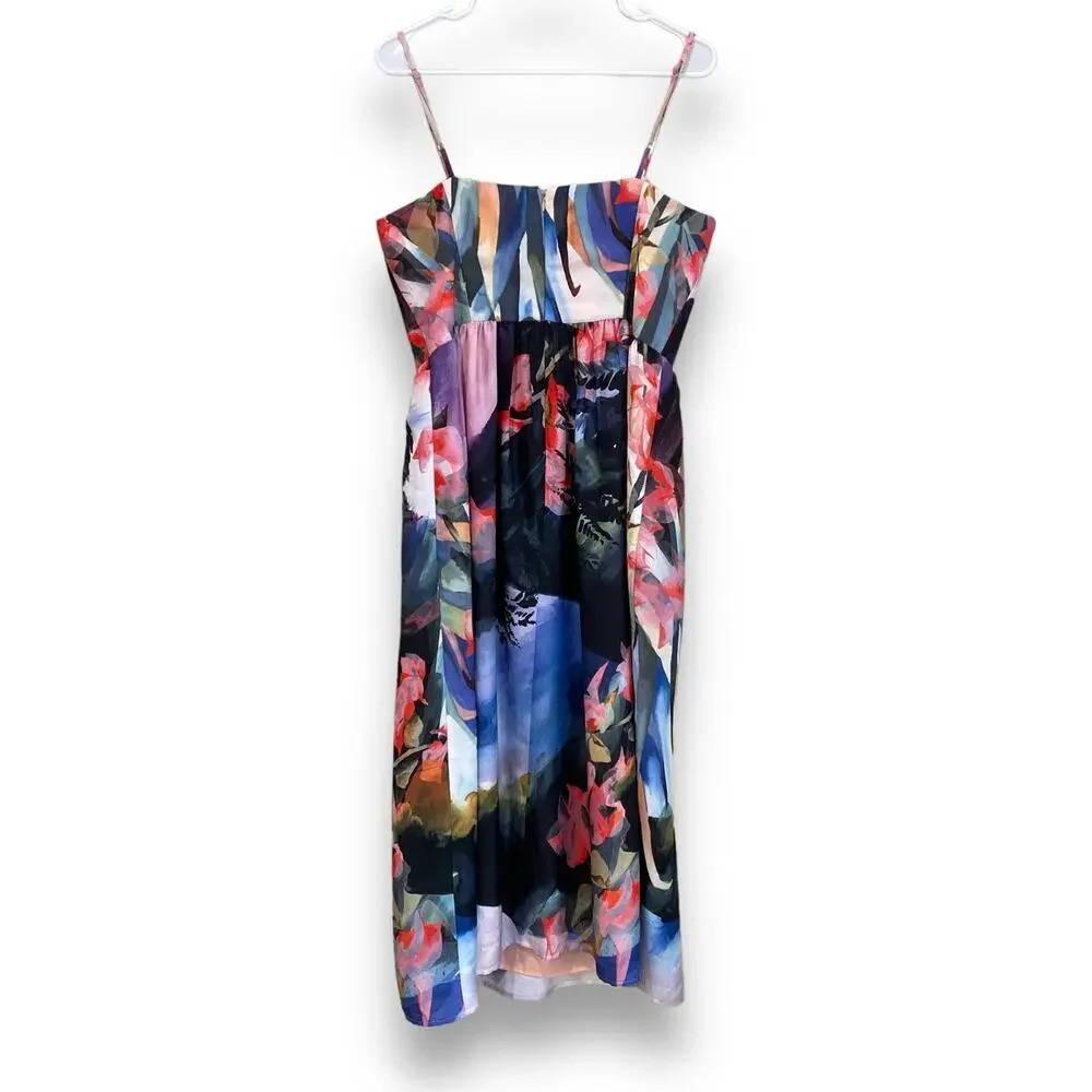 ANTHROPOLOGIE Corey Lynn Calter Daybreak Midi Dress Size 12 Watercolor Print - Picture 5 of 10